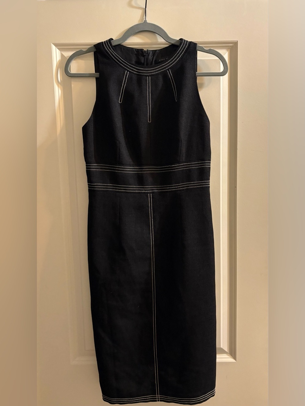 David Meister Black Midi Sheath Dress with Contrast Stitching size 6
Classic - Picture 2 of 8
